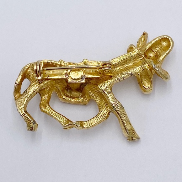 Vintage Goldtone Donkey Brooch Pin - Picture 5 of 6